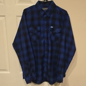 DIXXON Blue and Black Plaid Men's Shirt